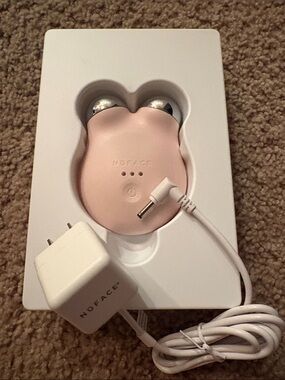 NuFace Mini Facial Toning Device in Blush Pink with Silver Spheres